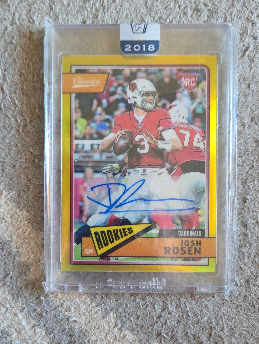 Panini Yellow and Black Josh Rosen Football Card Back